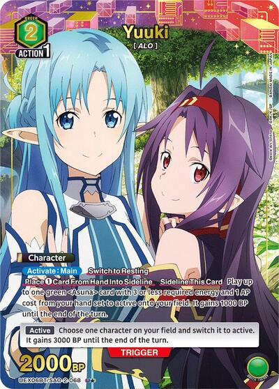 Yuuki (068) (U*) UEX06BT: Sword Art Online Vol.2 Uncommon 1-Star Union Arena card — value and price