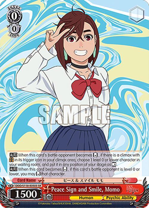 Peace Sign and Smile, Momo (SR) - DANDADAN - Weiss Schwarz