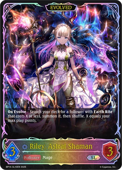 Riley, Astral Shaman (Evolved) (SL) - BP14: Banquet of Dreams - Shadowverse: Evolve - TCGplayer.com Riley, Astral Shaman (Evolved) (SL) - BP14: Banquet of Dreams - Shadowverse: Evolve - TCGplayer.com