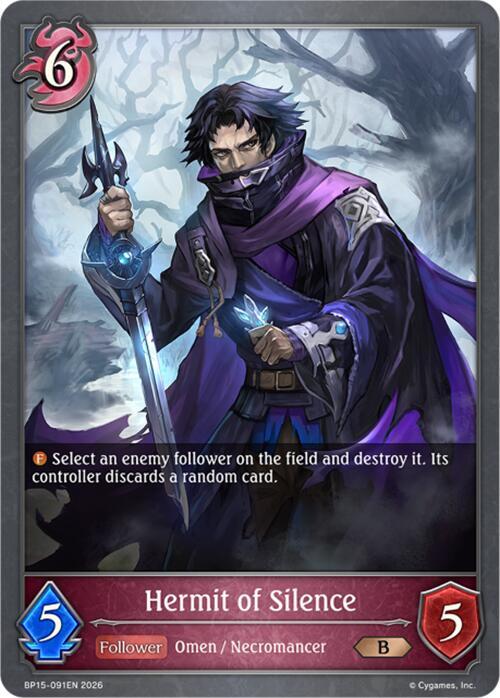 Hermit of Silence - BP15: Trial of the Omens - Shadowverse: Evolve