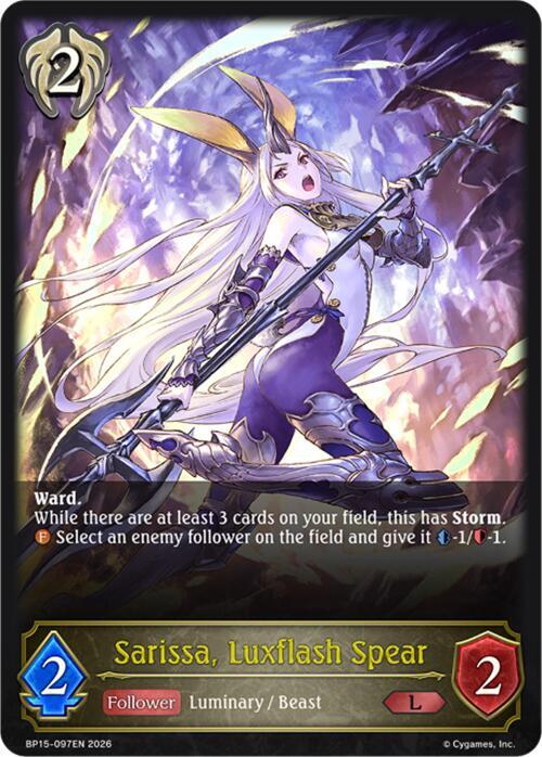 Sarissa, Luxflash Spear - BP15: Trial of the Omens - Shadowverse