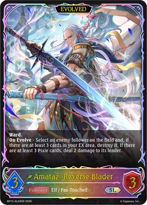 アミーボカード Amataz, Reverse Blader (Evolved) (SL) - BP15: Trial of the Omens