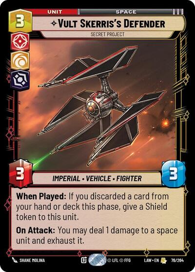 Vult Skerris's Defender - Secret Project card