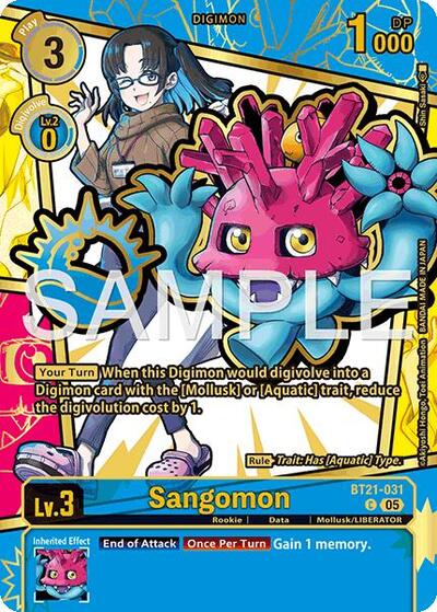 Sangomon (Rare Pull) Dawn of Liberator Common Digimon card — value and price