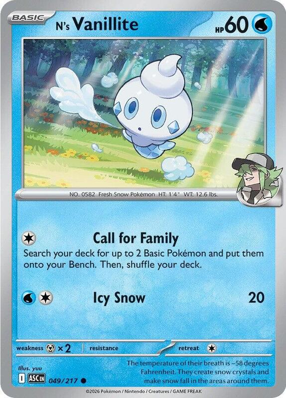 N's Vanillite 049/217 from ME: Ascended Heroes