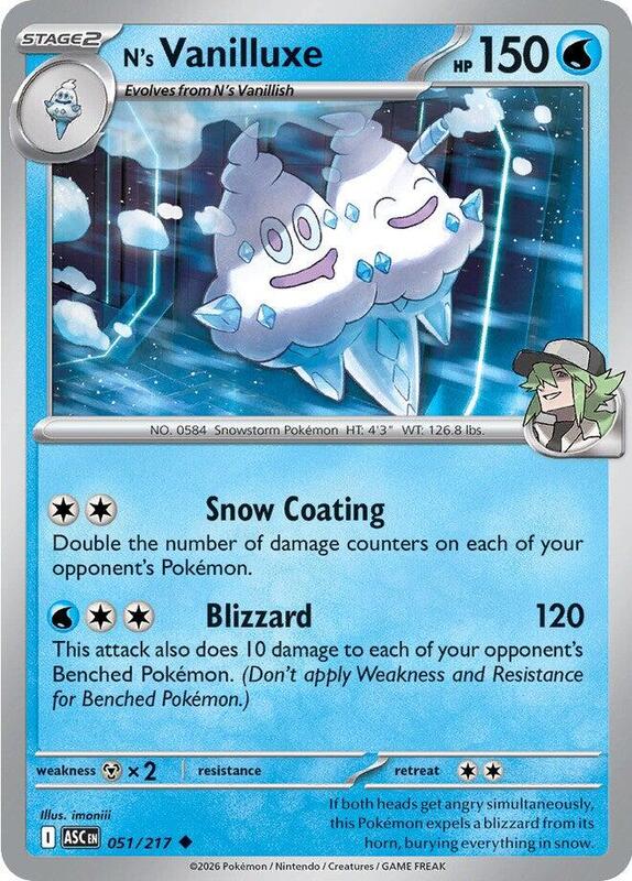 N's Vanilluxe 051/217 from ME: Ascended Heroes