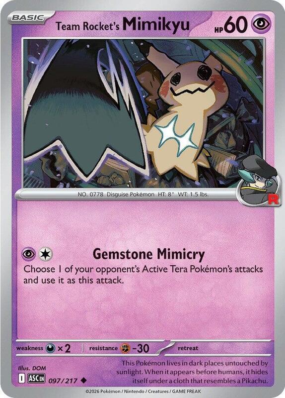 Team Rocket's Mimikyu 097/217 from ME: Ascended Heroes