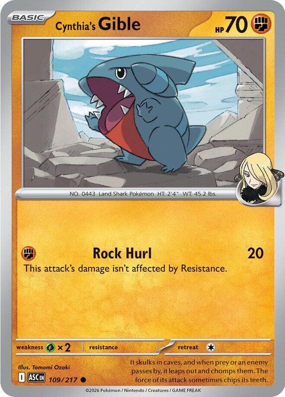 Cynthia's Gible 109/217 from ME: Ascended Heroes
