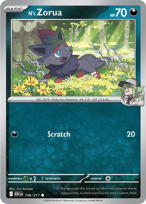 N's Zorua 136/217 from ME: Ascended Heroes