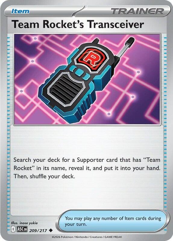 Team Rocket's Transceiver 209/217 from ME: Ascended Heroes