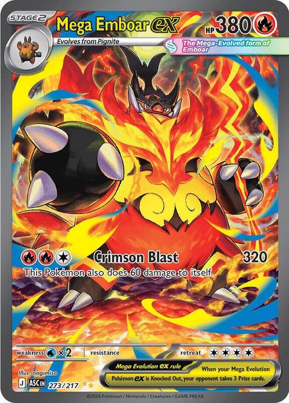 Mega Emboar ex 273/217 from ME: Ascended Heroes