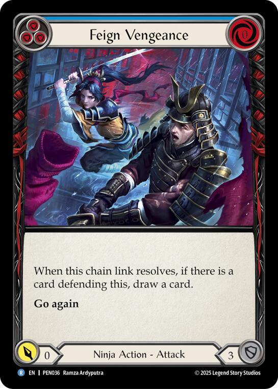 Feign Vengeance (Blue) - Compendium of Rathe - Flesh and Blood TCG