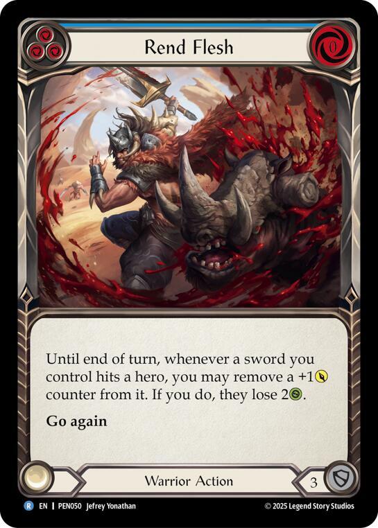 Rend Flesh (Blue) - Compendium of Rathe - Flesh and Blood TCG