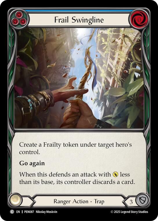 Frail Swingline (Blue) - Compendium of Rathe - Flesh and Blood TCG