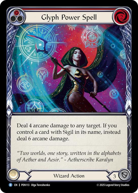 その他 Flesh and Blood Glyph Power Spell RF Glyph Power Spell (Red) - Compendium of Rathe - Flesh and Blood