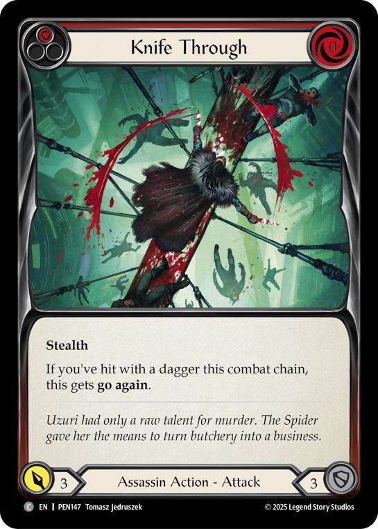 Knife Through (Red) - Compendium of Rathe - Flesh and Blood TCG