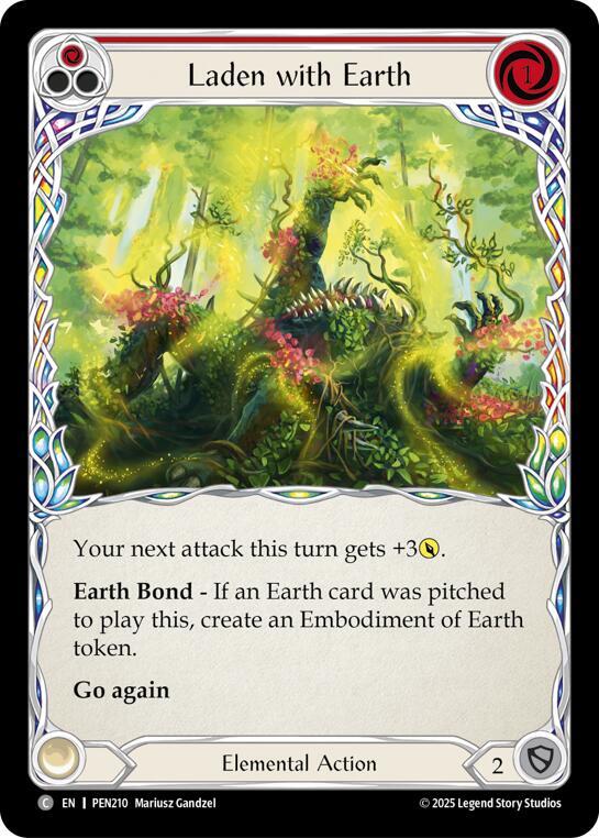 Laden With Earth (Red) - Compendium of Rathe - Flesh and Blood TCG