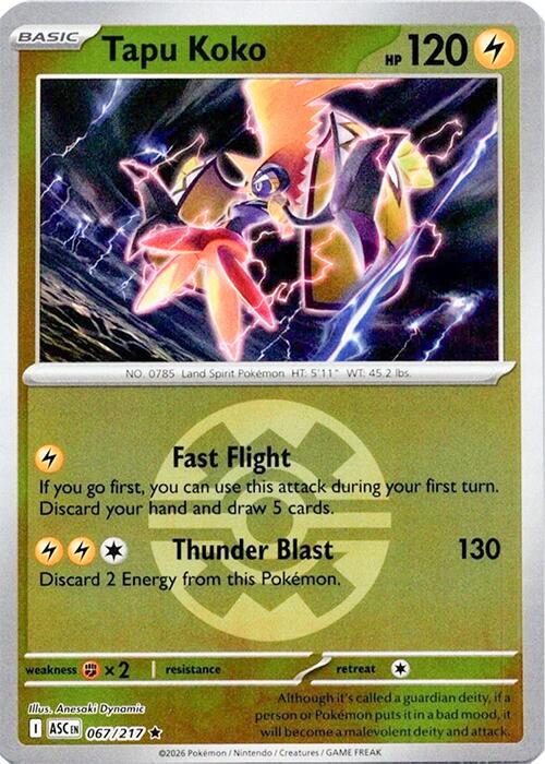 Tapu Koko (Quick Ball) 067/217 from ME: Ascended Heroes