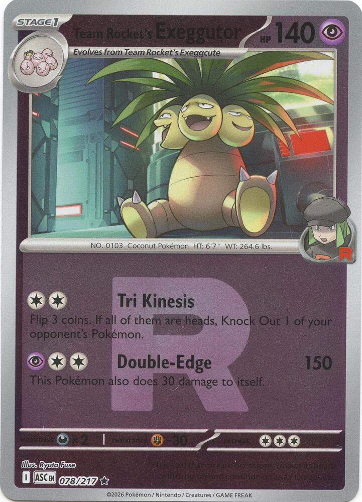 Team Rocket's Exeggutor (Team Rocket) 078/217