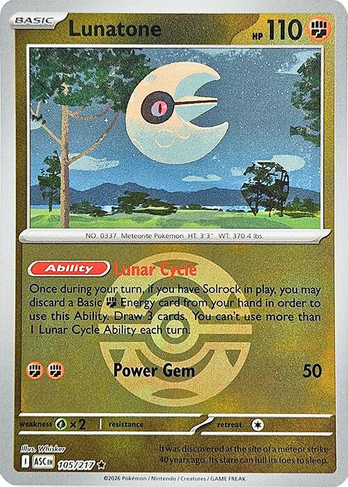 Lunatone (Dusk Ball) 105/217 from ME: Ascended Heroes