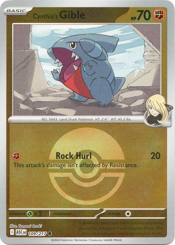 Cynthia's Gible (Poke Ball) 109/217 from ME: Ascended Heroes
