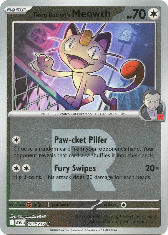 Team Rocket's Meowth (Team Rocket) 161/217 from ME: Ascended Heroes