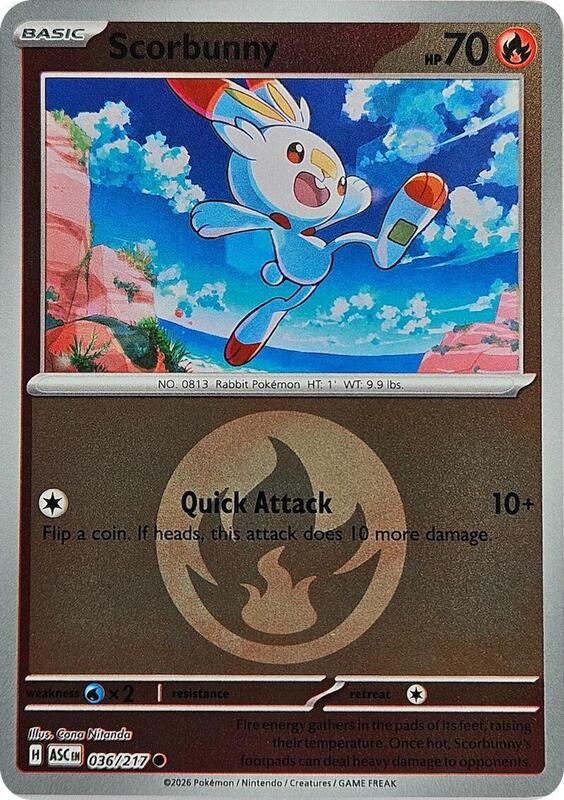 Scorbunny - 036/217 (Energy Symbol Pattern) 036/217 from ME: Ascended Heroes