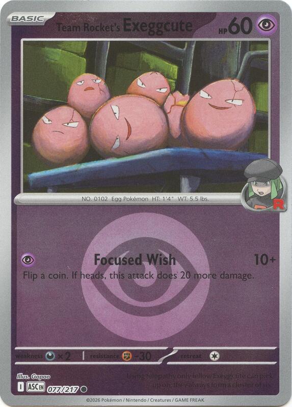 Team Rocket's Exeggcute (Energy Symbol Pattern) 077/217 from ME: Ascended Heroes