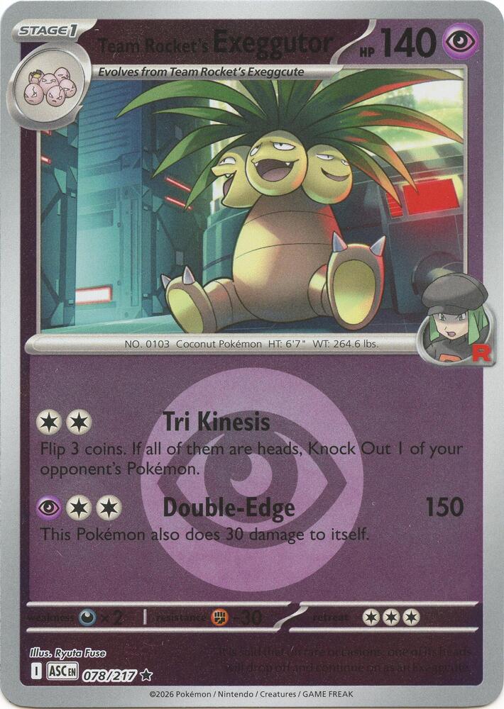 Team Rocket's Exeggutor (Energy Symbol Pattern) 078/217