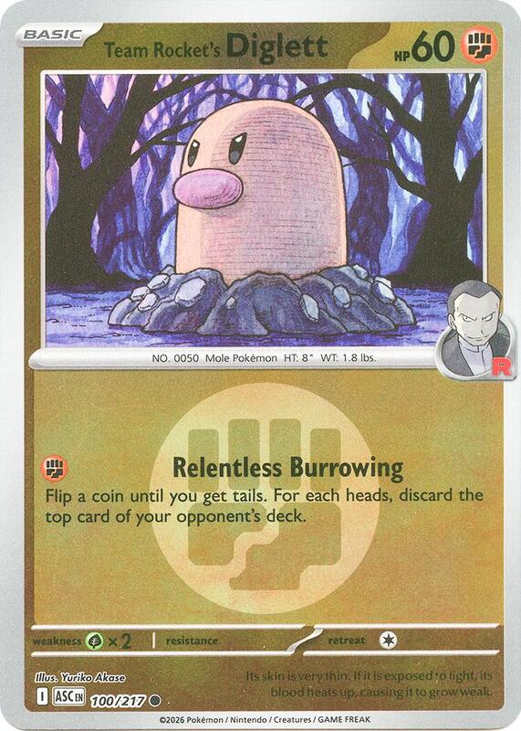 Team Rocket's Diglett (Energy Symbol Pattern) 100/217 from ME: Ascended Heroes