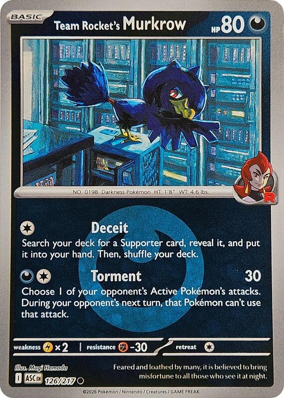 Team Rocket's Murkrow (Energy Symbol Pattern) 126/217 from ME: Ascended Heroes
