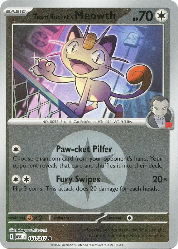 Team Rocket's Meowth (Energy Symbol Pattern) 161/217 from ME: Ascended Heroes