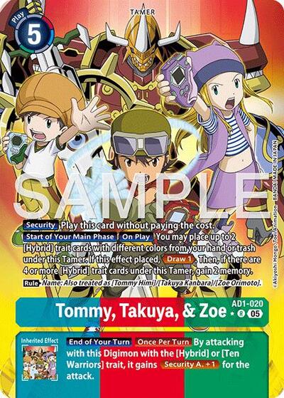 Tommy, Takuya, & Zoe (Alternate Art) Advanced Booster Digimon Generation card price