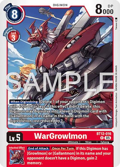WarGrowlmon BT12 016 Reprint