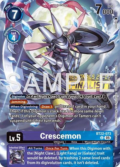 Crescemon (Regionals 26-27 Season 1 Finalist) Cyber Eden Uncommon Digimon card — value and price