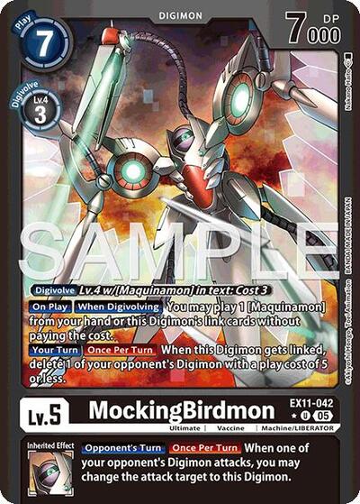 MockingBirdmon (Limited Foil) Dawn of Liberator Uncommon Digimon card — value and price