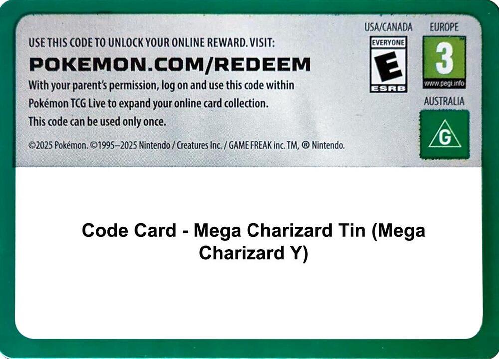Code Card - Mega Charizard Tin (mega Charizard Y)