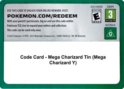 Code Card - Mega Charizard Tin (Mega Charizard Y)