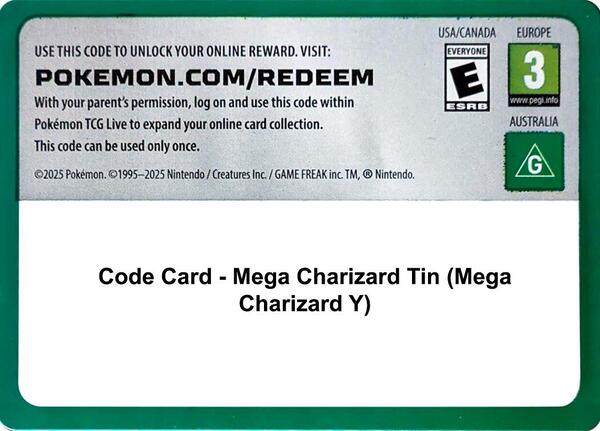 Code Card - Mega Charizard Tin (Mega Charizard Y)
