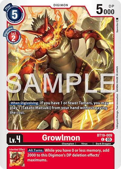 Growlmon BT19 009 Reprint