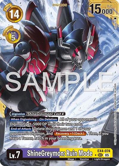 ShineGreymon: Ruin Mode (Gold Border) Advanced Booster Digimon Generation card price