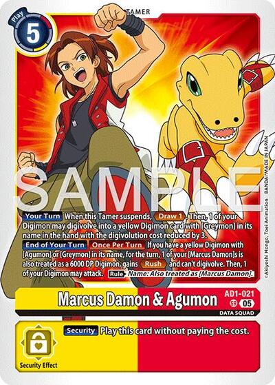Marcus Damon & Agumon Advanced Booster Digimon Generation Super Rare Digimon card — value and price