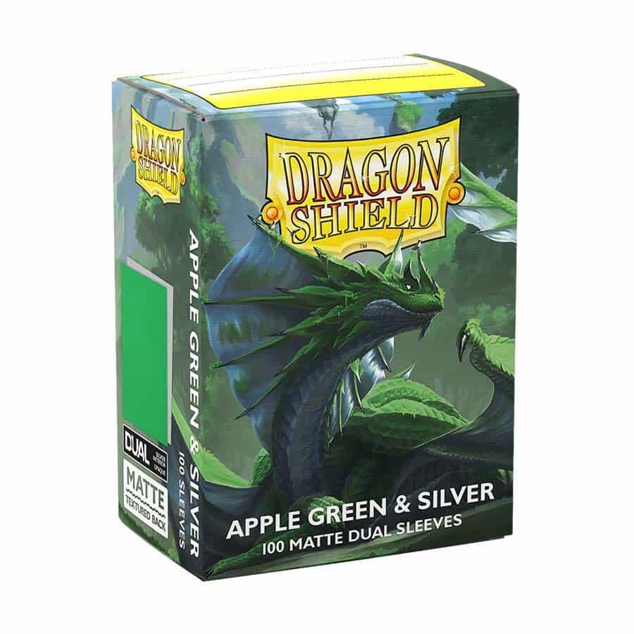 Dragon Shield Dual Matte Standard Sleeves - Apple Green & Silver