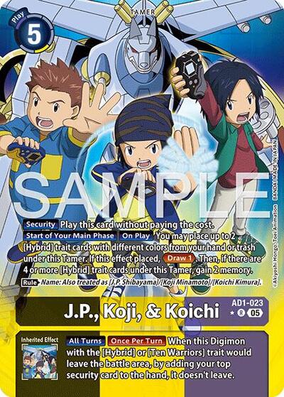 J.P., Koji, & Koichi (Alternate Art) Advanced Booster Digimon Generation card price