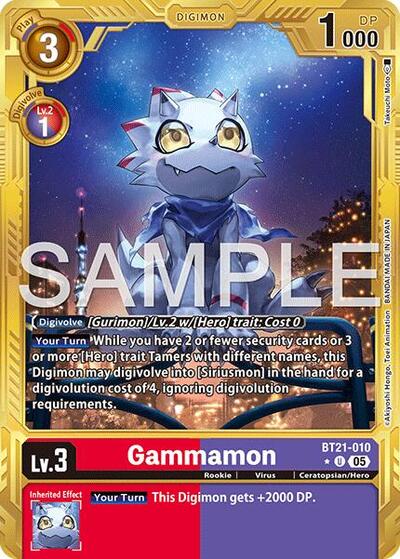 Gammamon - BT21-010 (Gold Border) Advanced Booster Digimon Generation card price