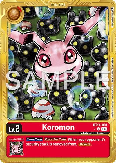 Koromon - BT14-001 (Gold Border) Advanced Booster Digimon Generation card price