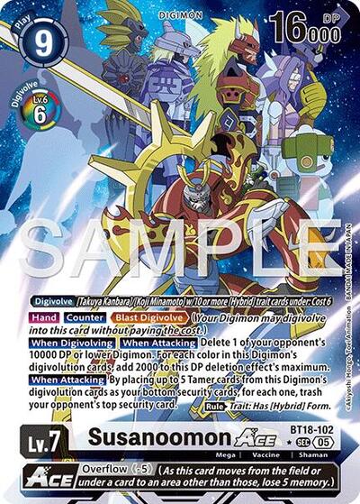 Susanoomon ACE (Alternate Art) Advanced Booster Digimon Generation Secret Rare Digimon card — value and price