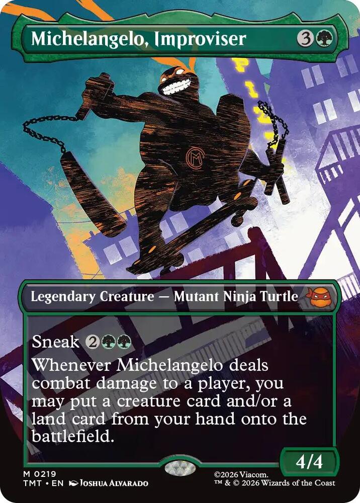 Michelangelo, Improviser (Borderless) - Teenage Mutant Ninja Turtles - Magic:  The Gathering - TCGplayer.com