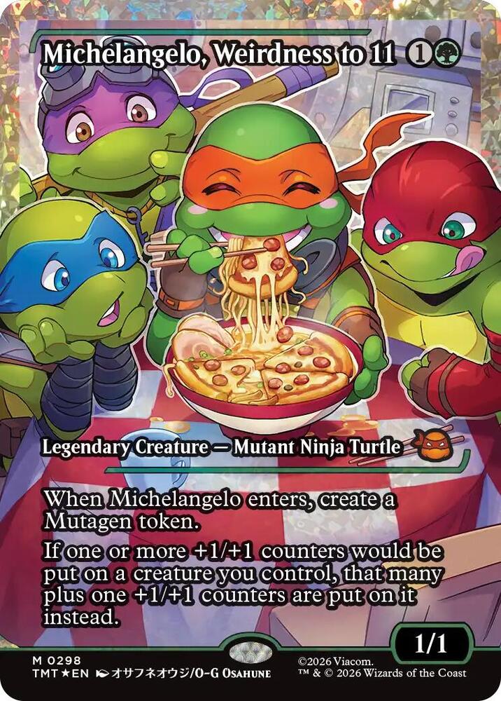 Michelangelo, Weirdness to 11 (Showcase) (Fracture Foil) - Teenage