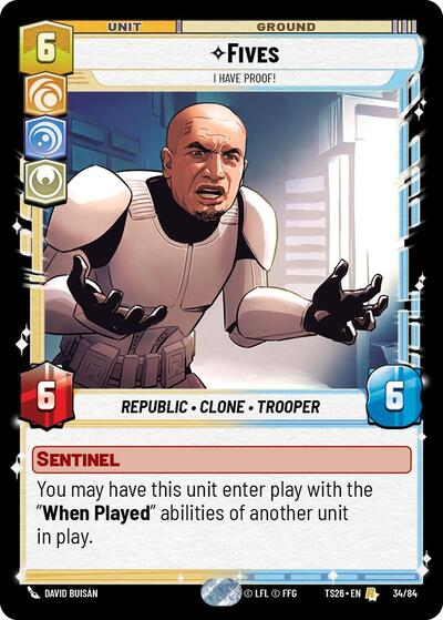 Fives - I Have Proof! Twin Suns Rare Star Wars Unlimited card — value and price